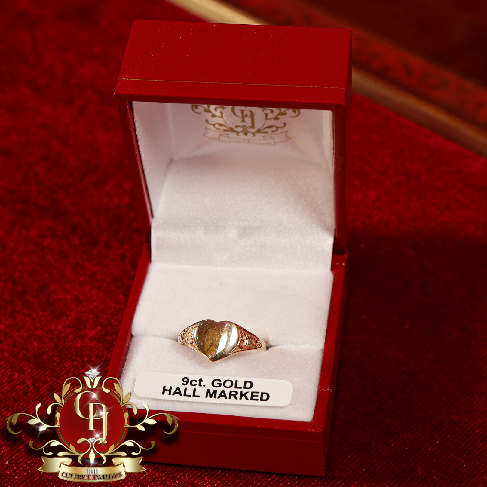 9ct Gold Children's Heart Signet Ring