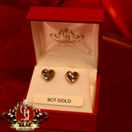 9ct Gold Heart Stud Earrings