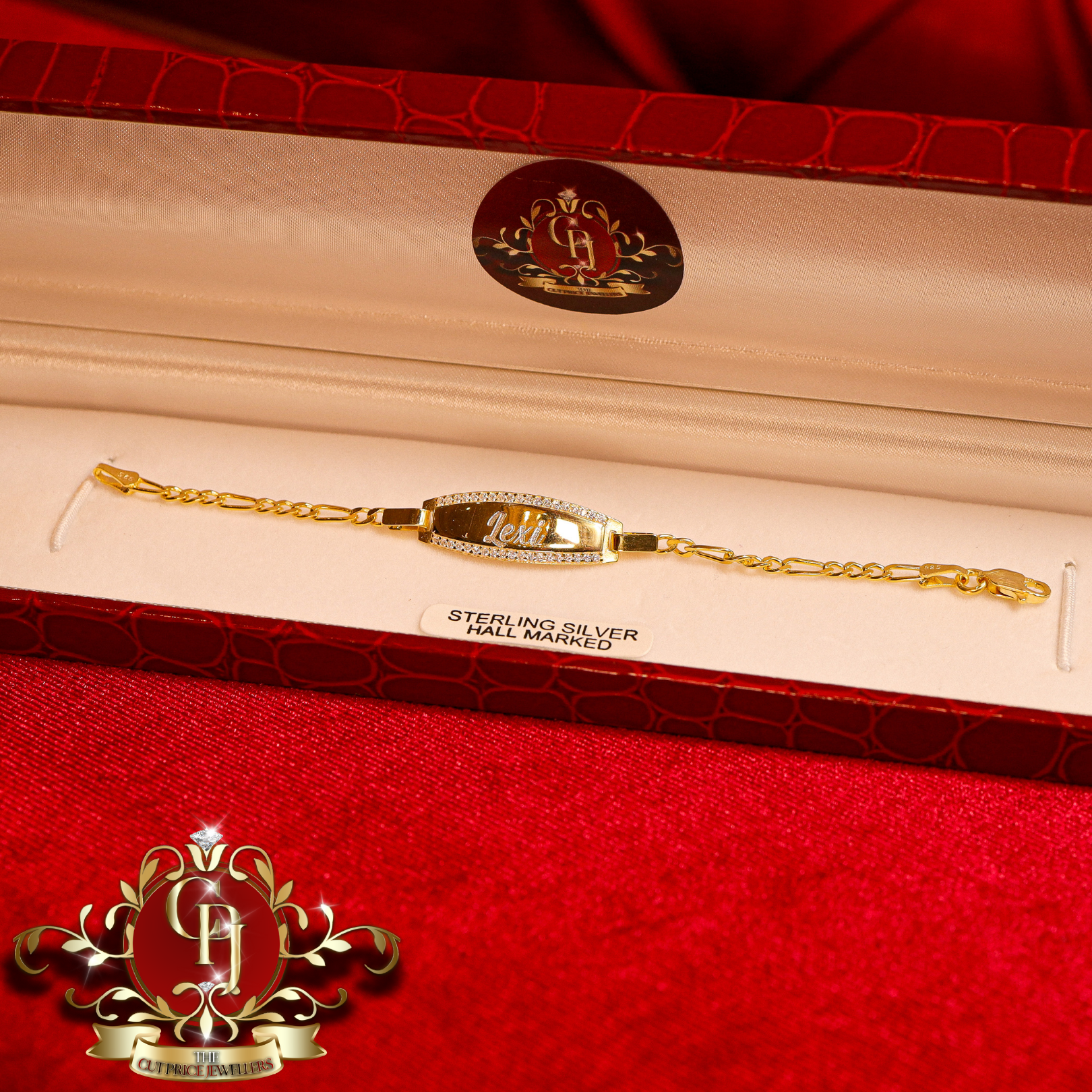 Gold-Plated Baby ID Figaro Bracelet