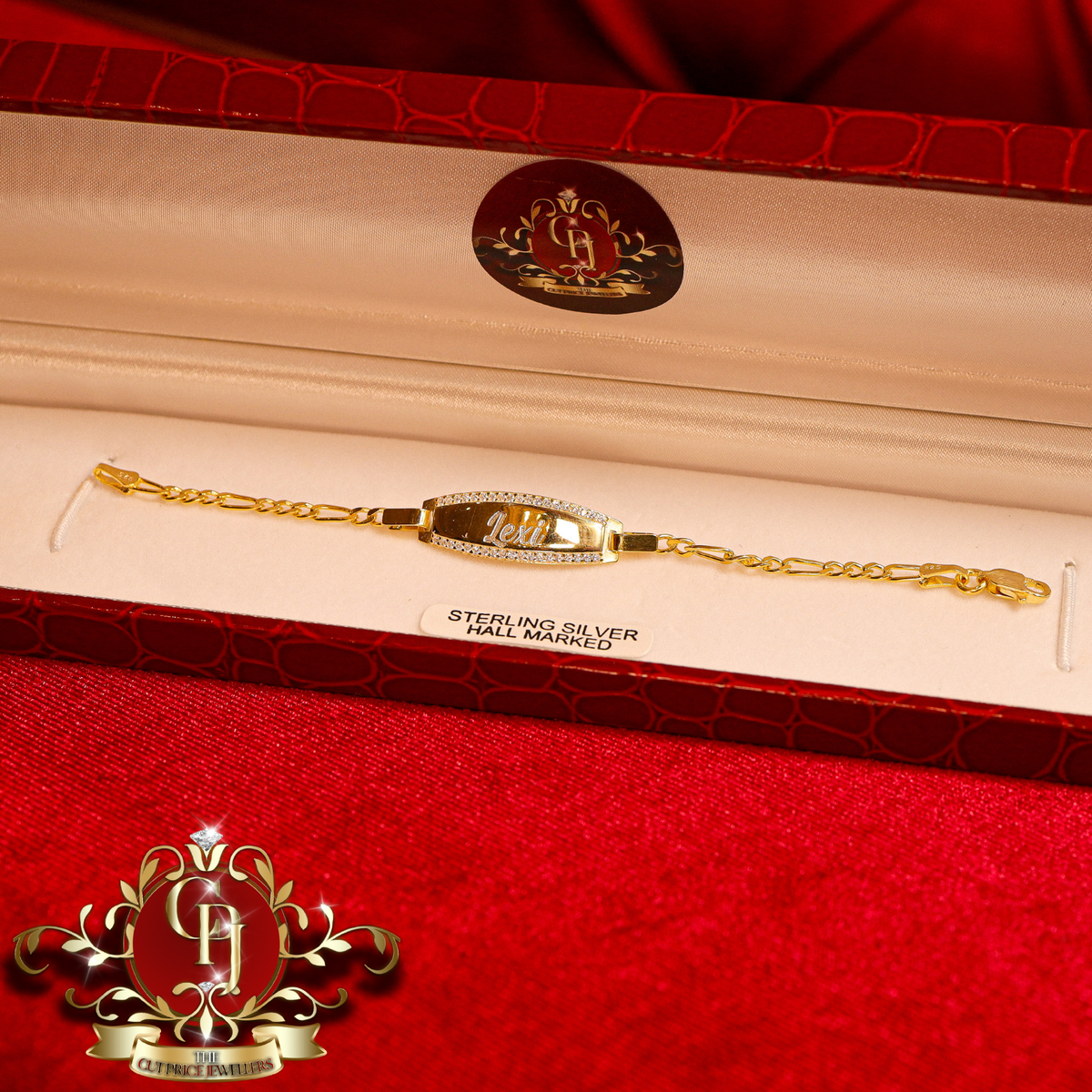 Gold-Plated Baby ID Figaro Bracelet