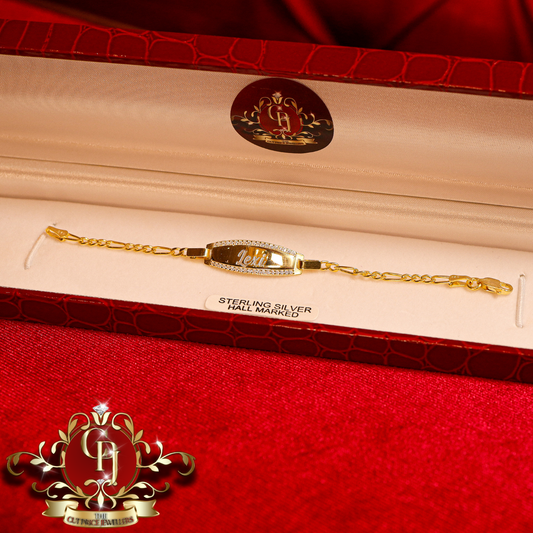 Gold-Plated Baby ID Figaro Bracelet | The Cut Price Jewellers