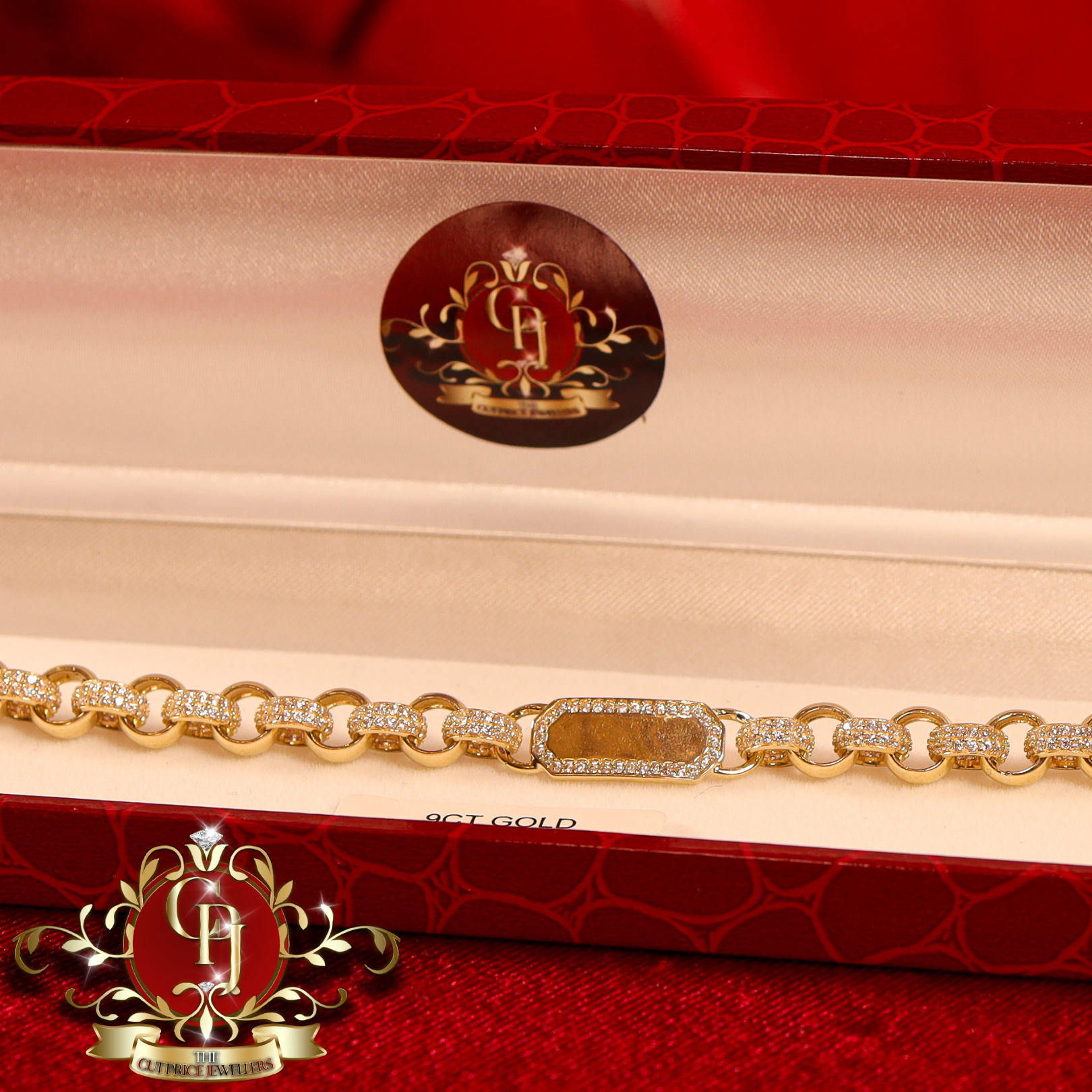 9ct Gold ID Belcher Bracelet