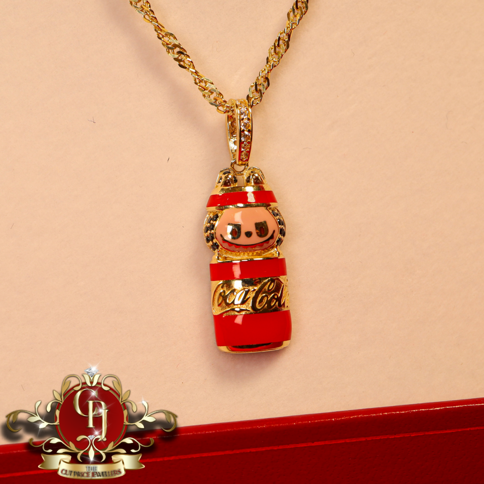 9ct Gold "Labubu" Pendant with Prince of Wales Chain