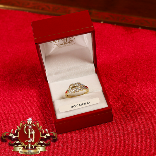9ct Leaf Ring | The Cut Price Jewellers