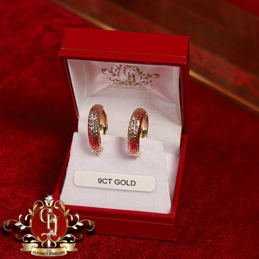 9ct Gold "Leah" Hoops | The Cut Price Jewellers