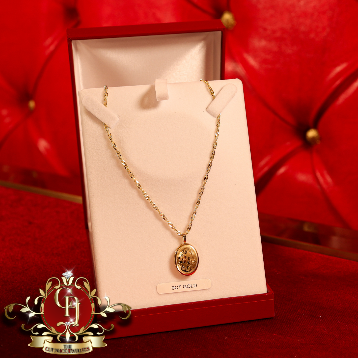 9ct Gold Locket with Prince of Wales Chain | The Cut Price Jewellers