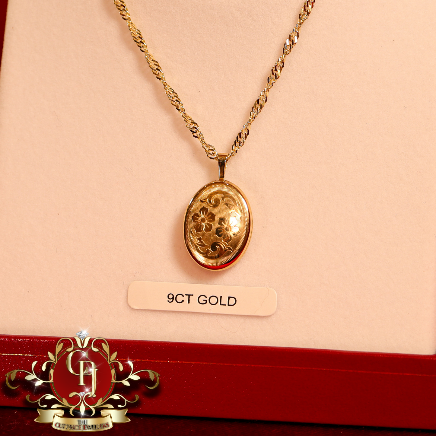 9ct Gold Locket with Prince of Wales Chain | The Cut Price Jewellers