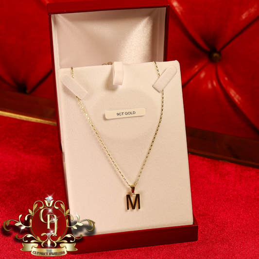 9ct Gold "M" with Standard Chain | The Cut Price Jewellers