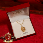 9ct Gold Miraculous Medal with Prince of Wales Chain