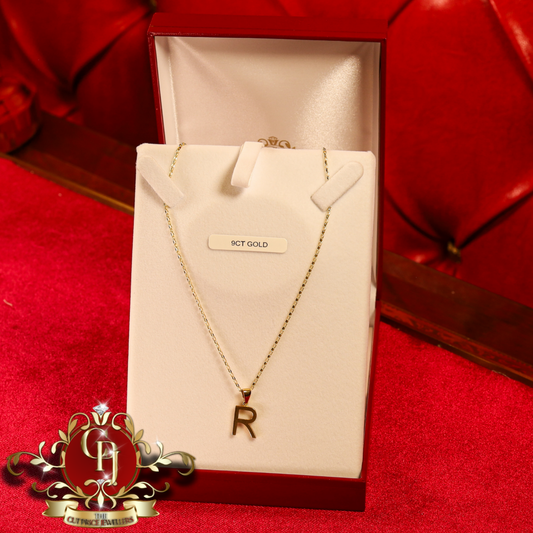 9ct Gold "R" with Standard Chain | The Cut Price Jewellers