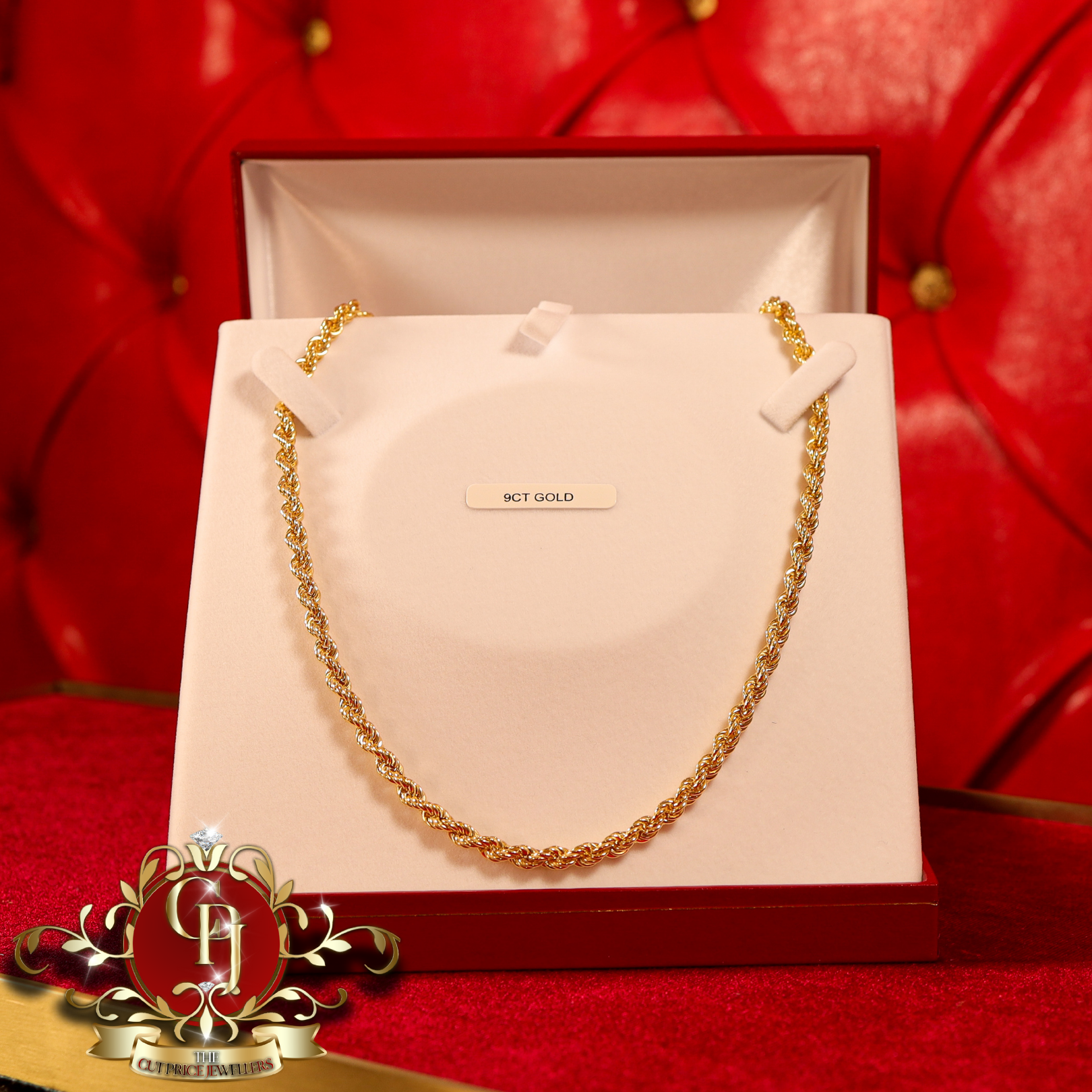9ct Gold Rope Chain (two sizes available)