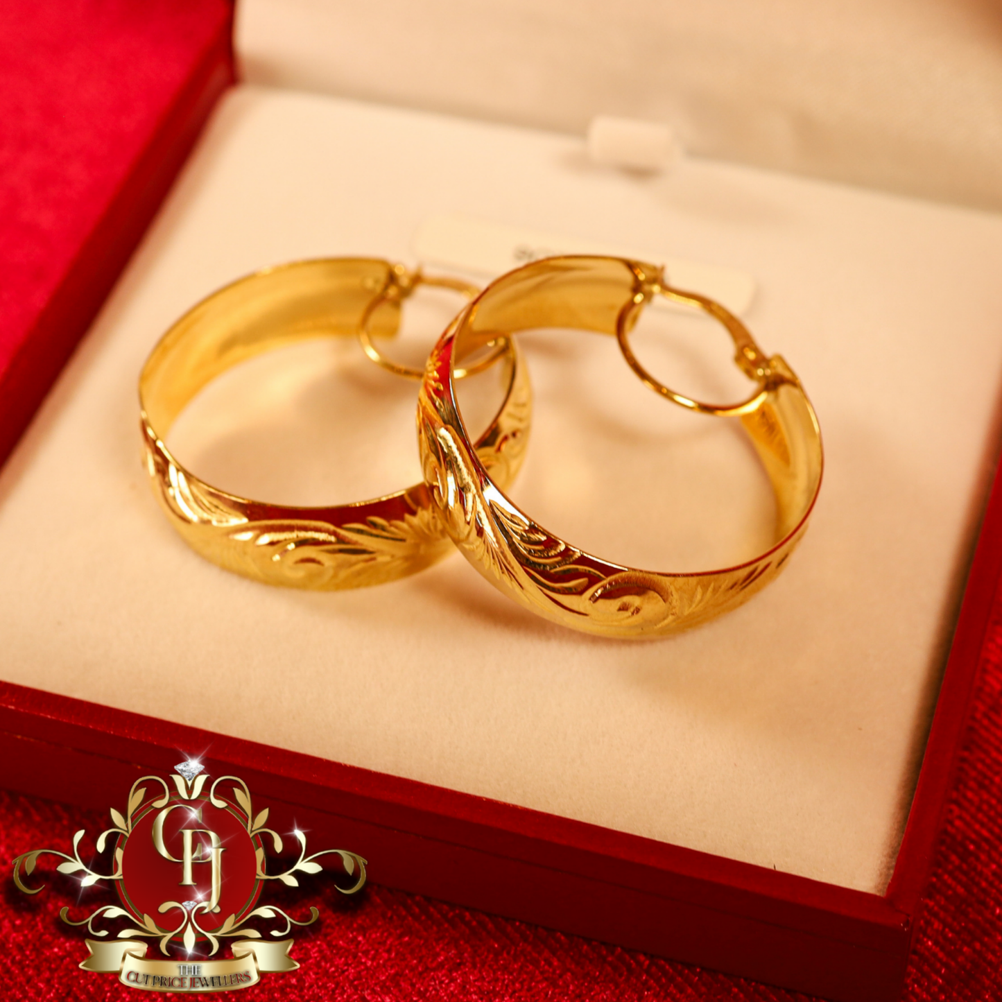 9ct Gold "Suzie" Hoops | The Cut Price Jewellers