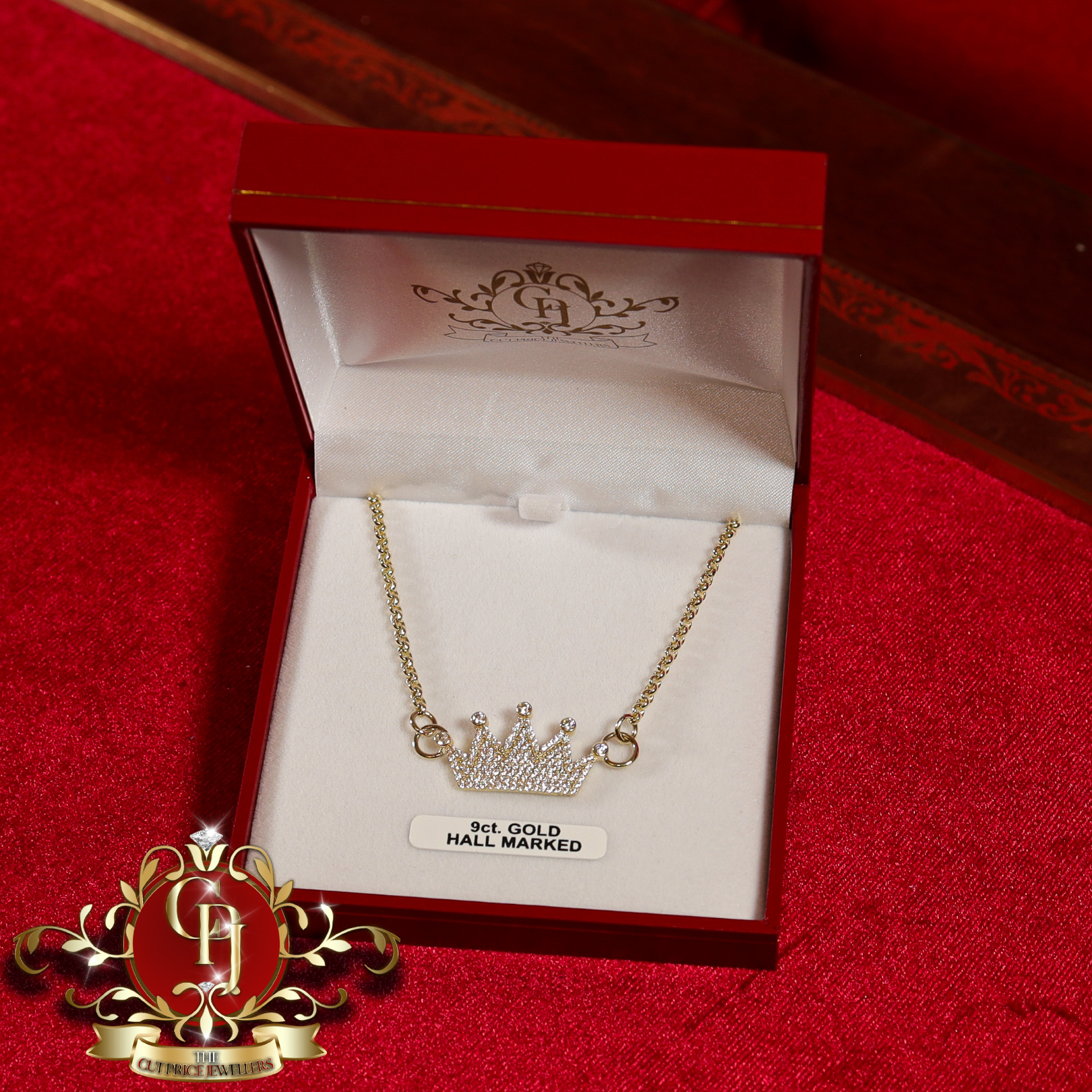 "Royalty" 9ct Gold Belcher Chain with Cubic Zirconia