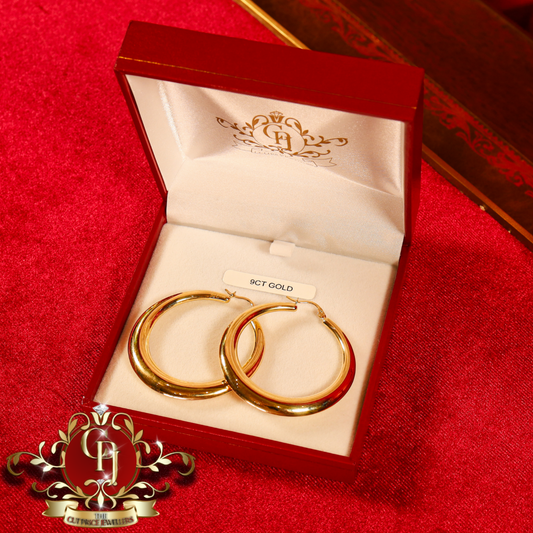 9ct Gold "Samantha" Hoops | The Cut Price Jewellers