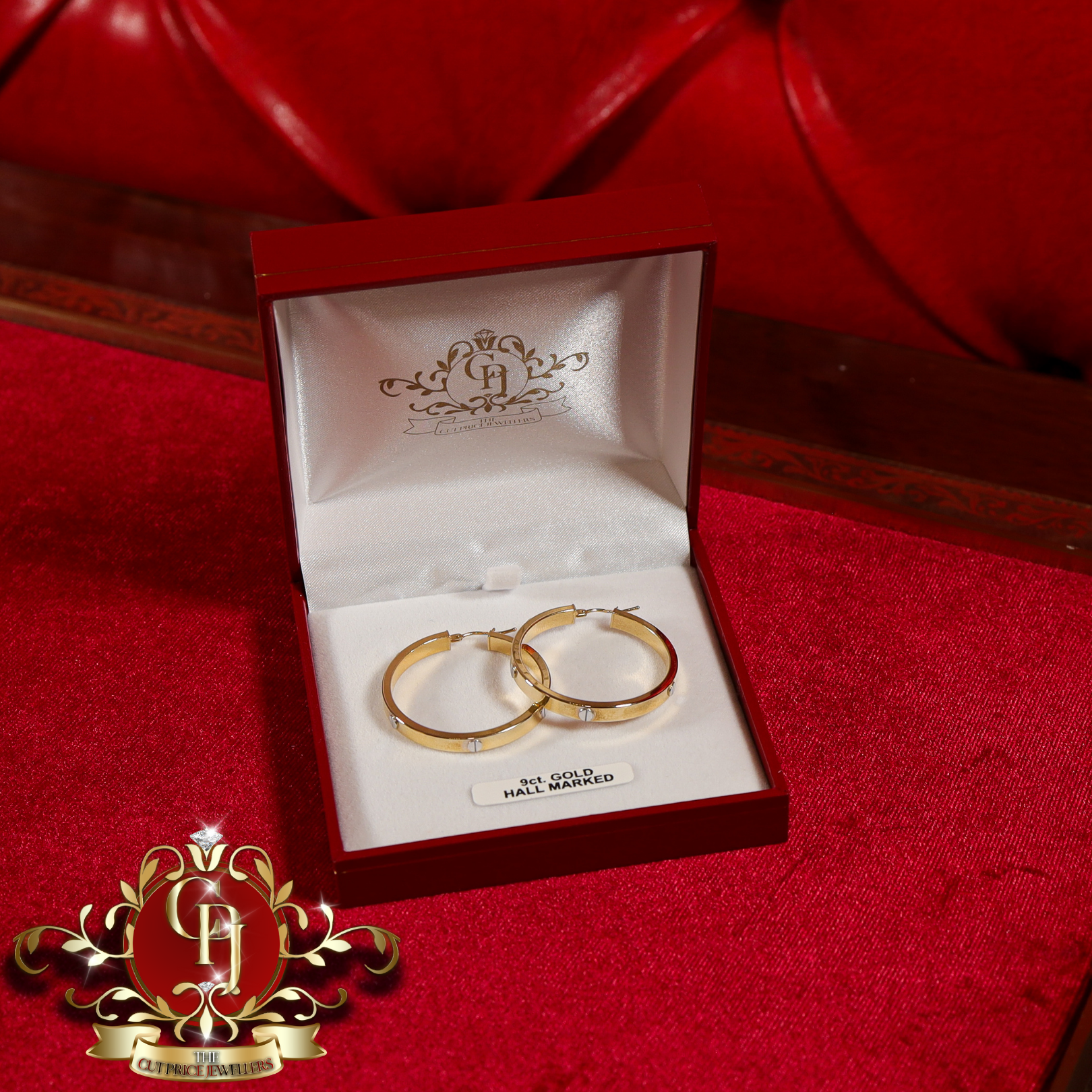 9ct Gold Screwhead Hoops (4 sizes available)