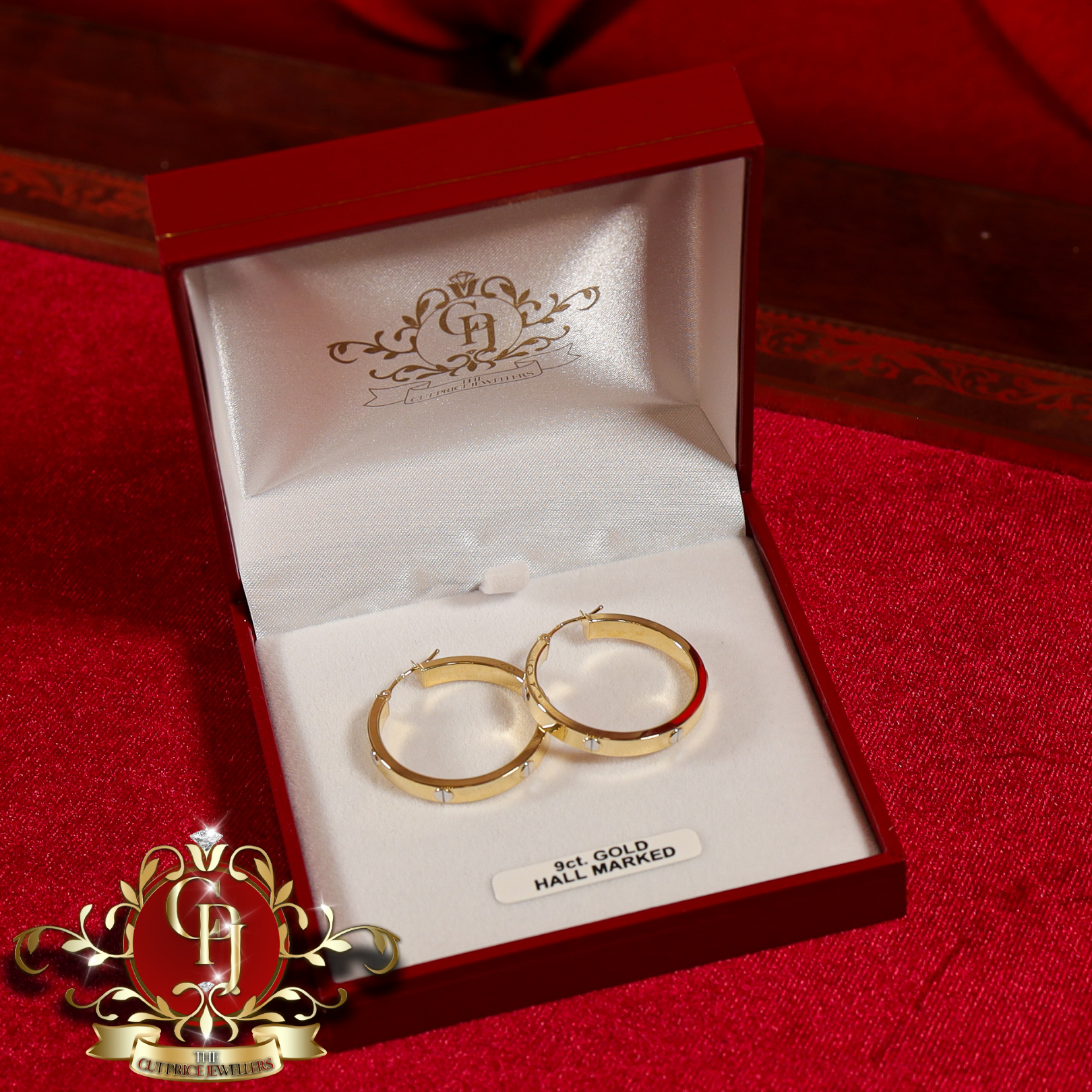 9ct Gold Screwhead Hoops (4 sizes available)