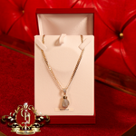 9ct Gold Flat Curb Chain with CZ Single Boxing Glove