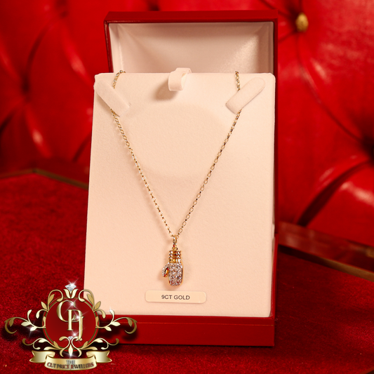 9ct Gold Chain with CZ Single Boxing Glove | The Cut Price Jewellers