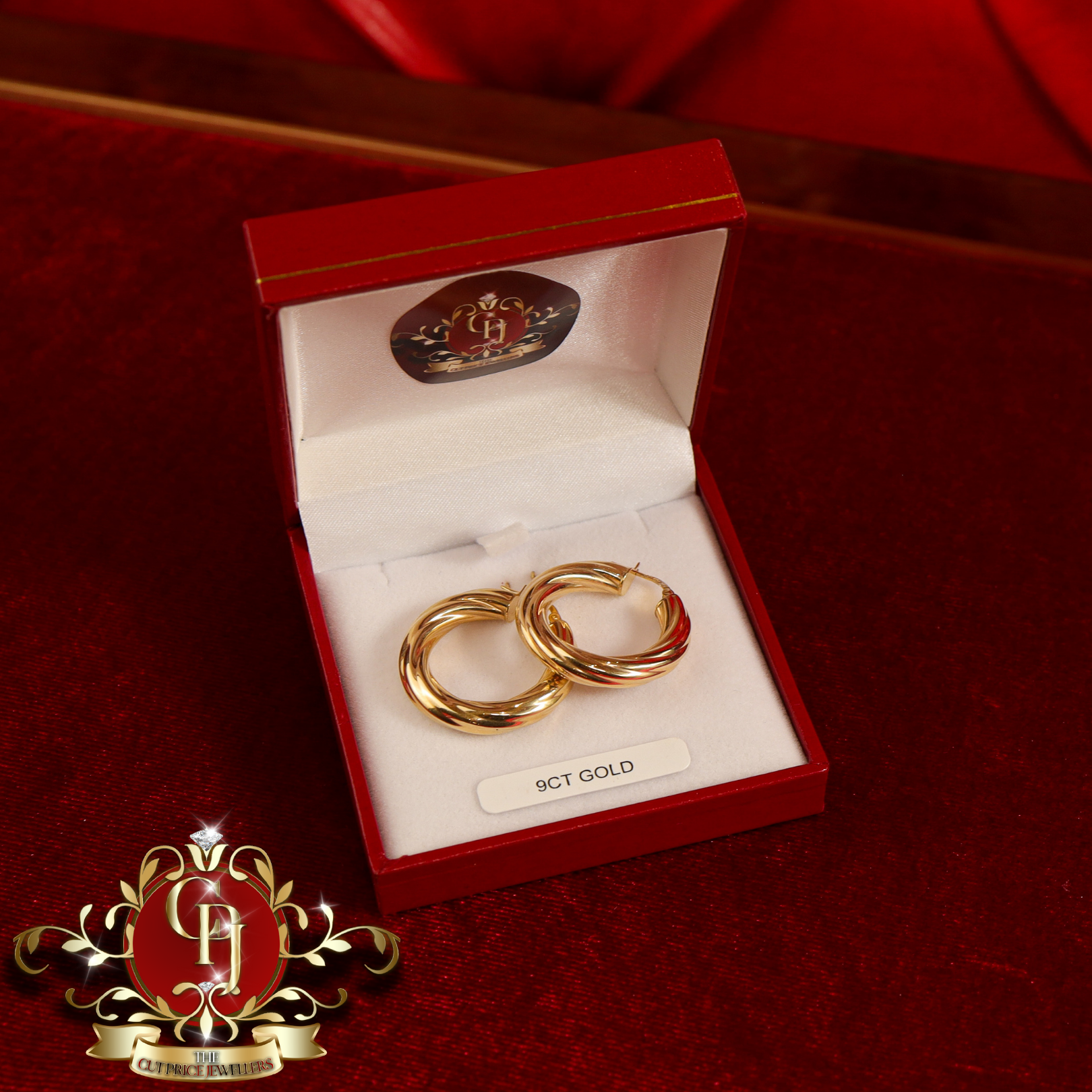 9ct "Christina" Twist Hoop Earrings