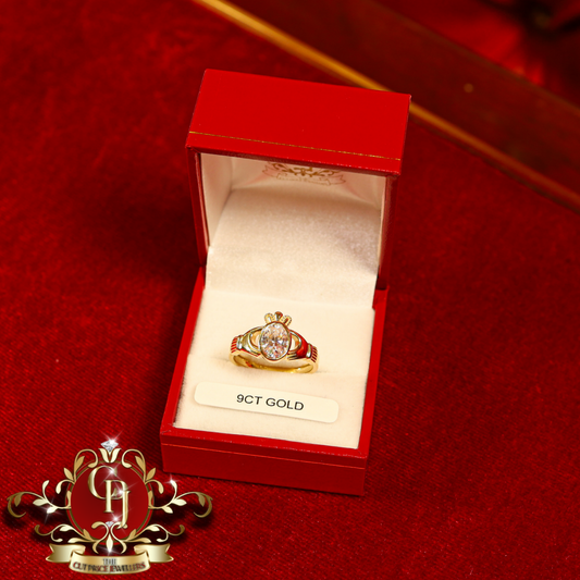 9ct Gold "Sorcha" Claddagh Ring | The Cut Price Jewellers