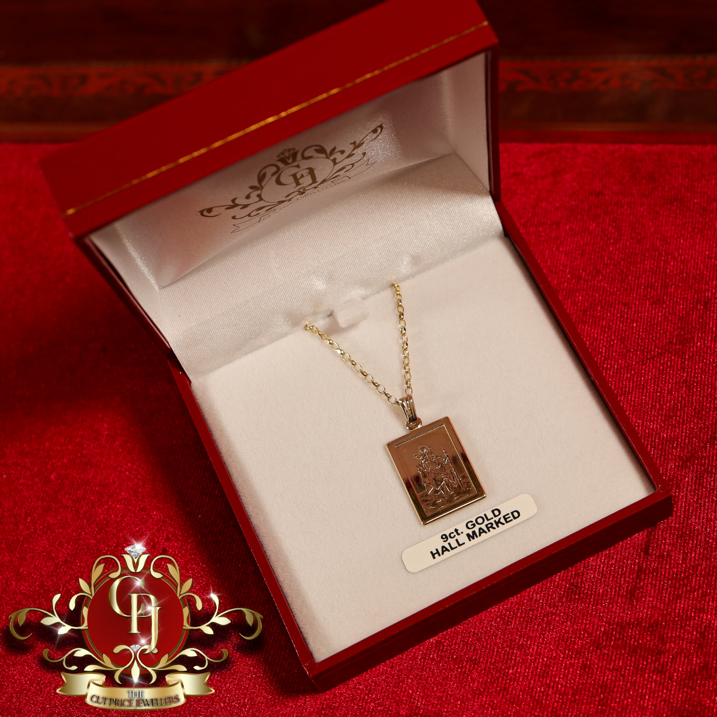 9ct Gold St. Christopher Pendant with Chain | The Cut Price Jewellers