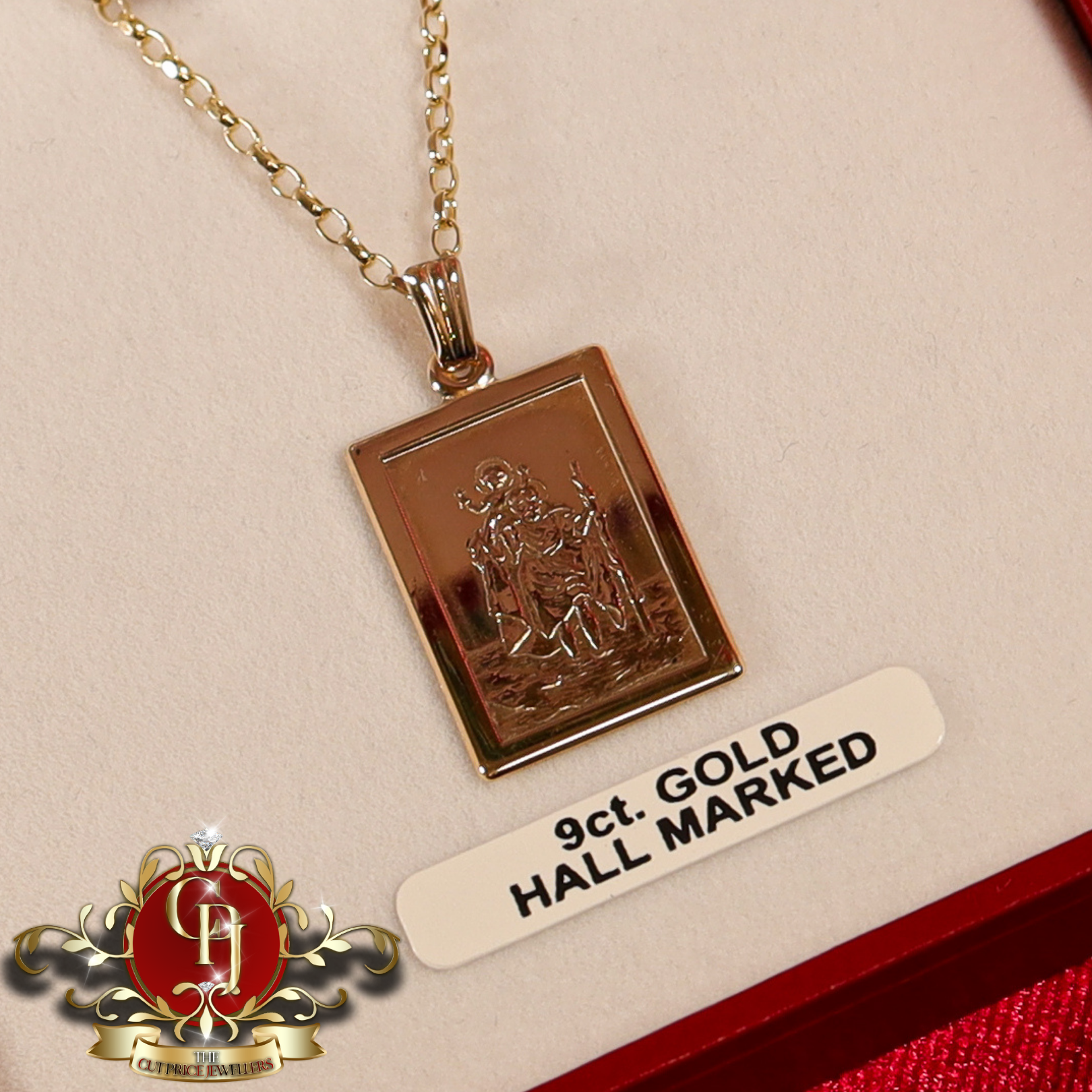 9ct Gold St. Christopher Pendant with Chain