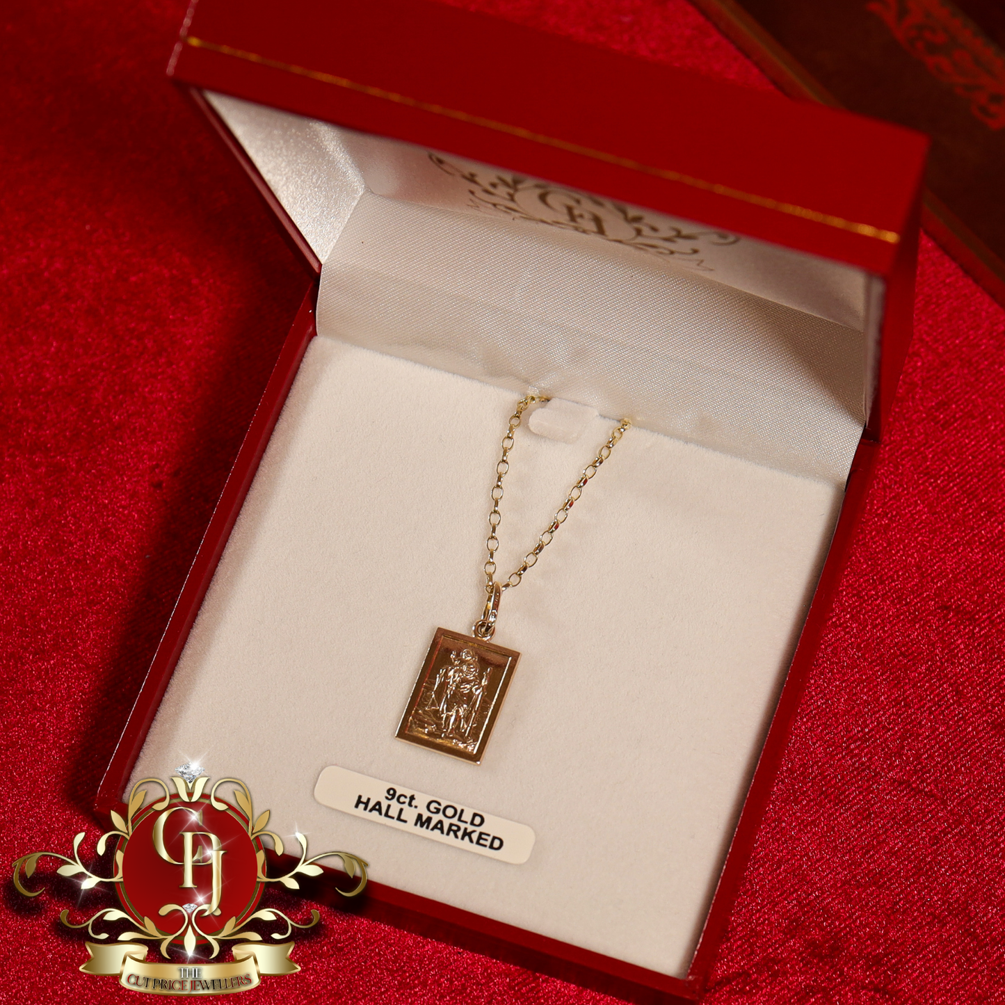 9ct Gold St. Christopher Pendant with Chain | The Cut Price Jewellers