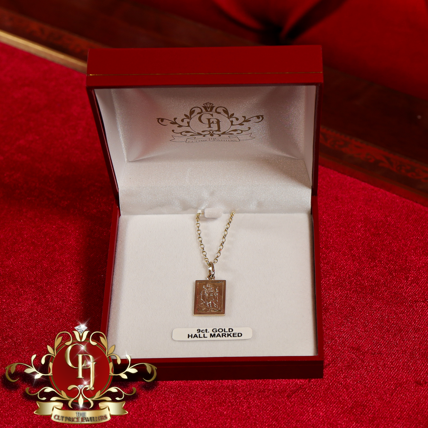 9ct Gold St. Christopher Pendant with Chain | The Cut Price Jewellers