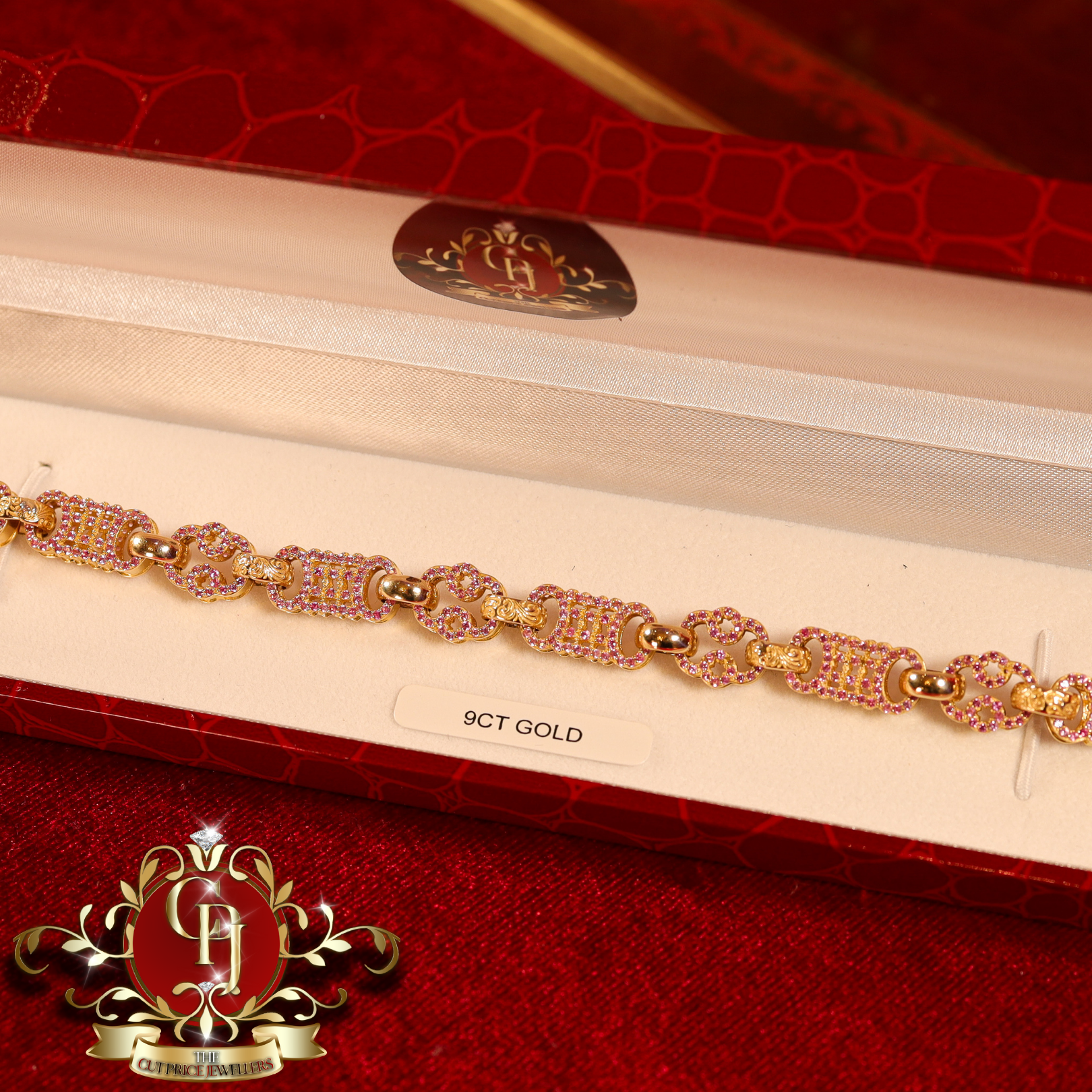 9ct Gold Stars & Bars Bracelet