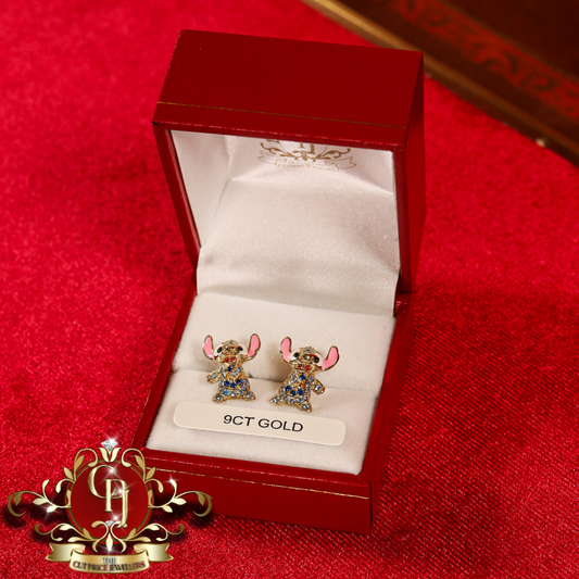 9ct Gold "Stitch" Stud Earrings | The Cut Price Jewellers