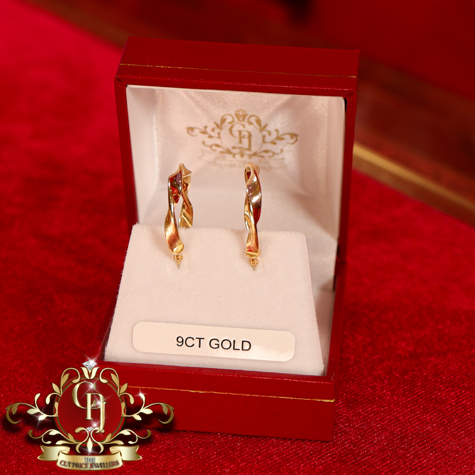9ct Gold Twist Hoops