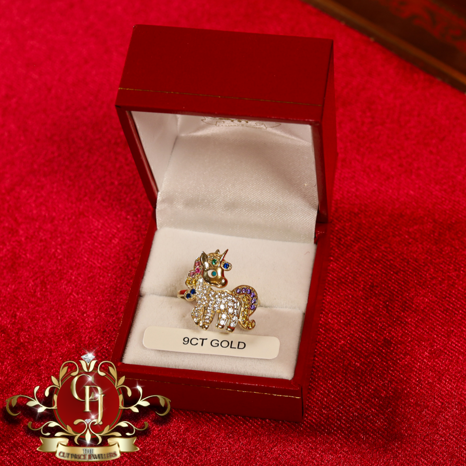 9ct "Unicorn" Ring with Cubic Zirconia