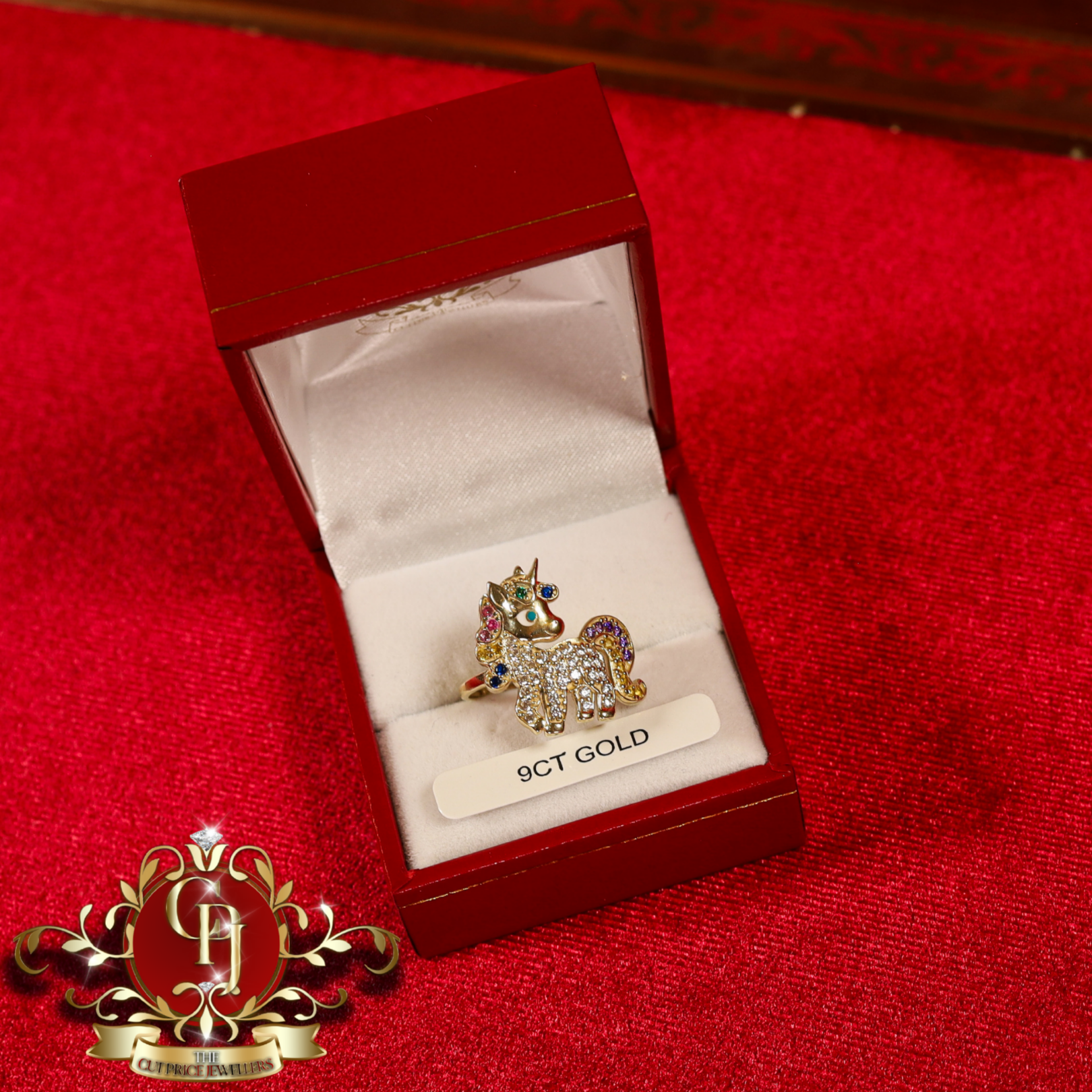 9ct "Unicorn" Ring with Cubic Zirconia