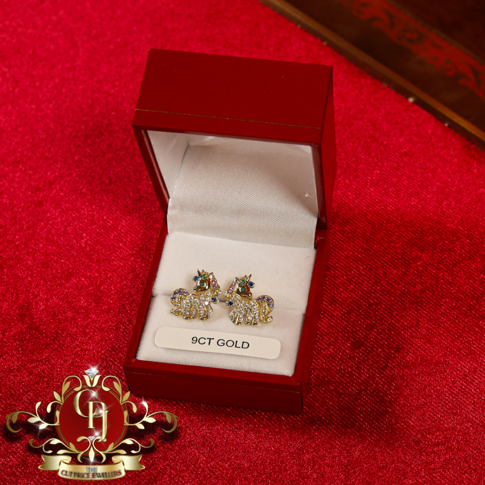 9ct Gold "Unicorn" Stud Earrings