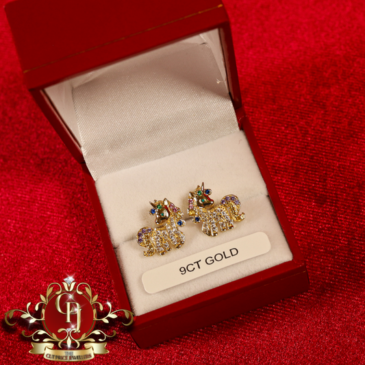 9ct Gold "Unicorn" Stud Earrings | The Cut Price Jewellers