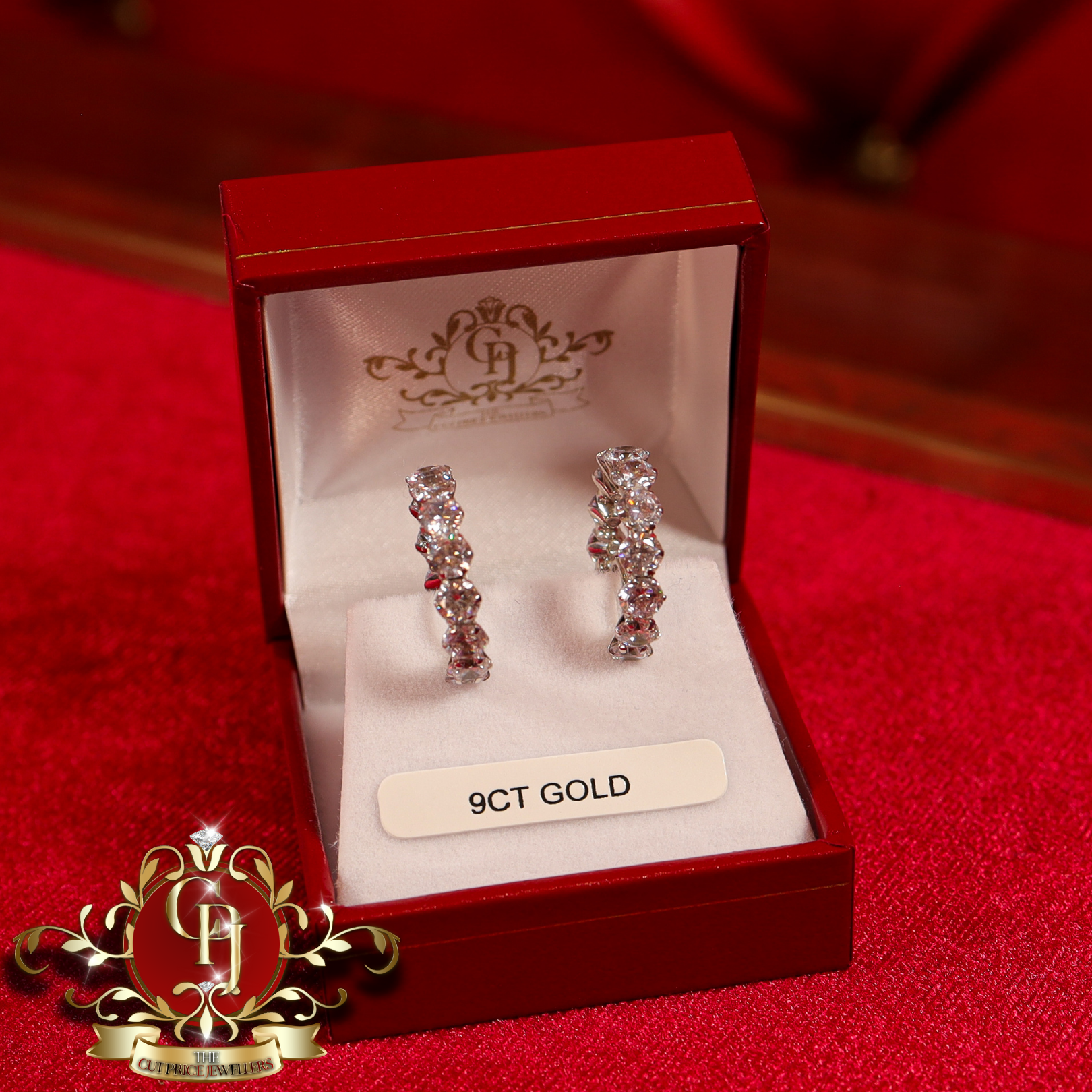 9ct White Gold Hoop Earrings