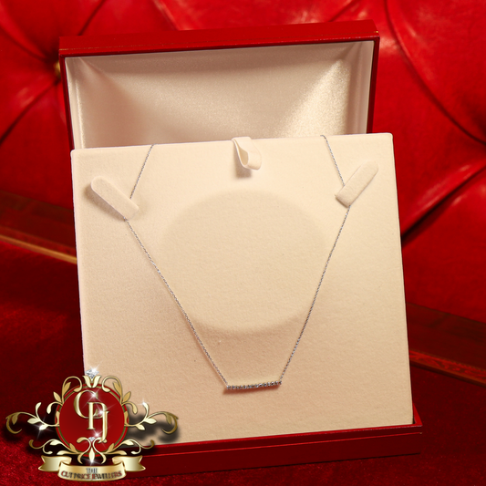 14ct White Gold Chain with 0.25ct Lab Grown Diamonds | The Cut Price Jewellers