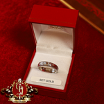 9ct White Gold Engraved Wedding Ring