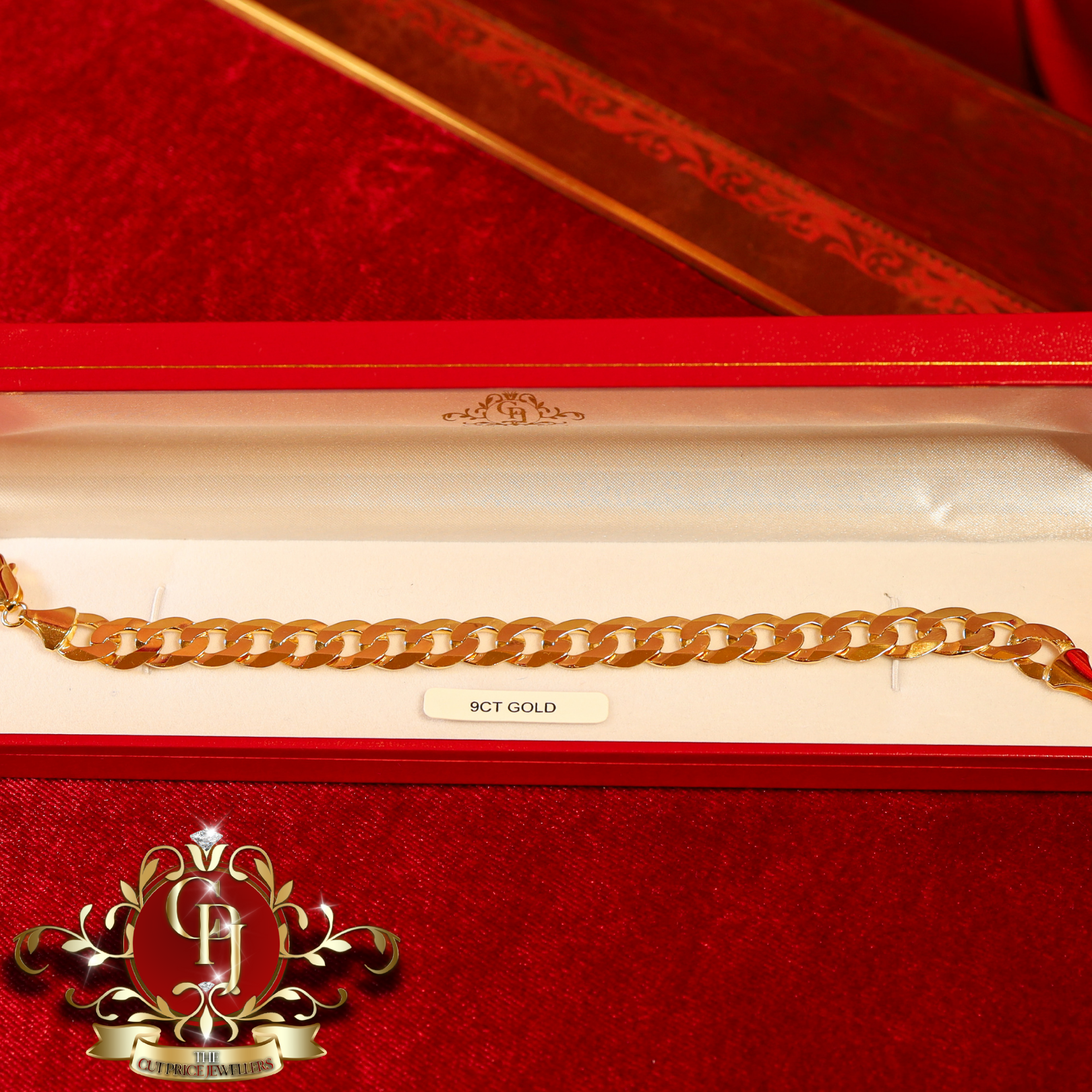 9ct Gold Flat Curb Bracelet