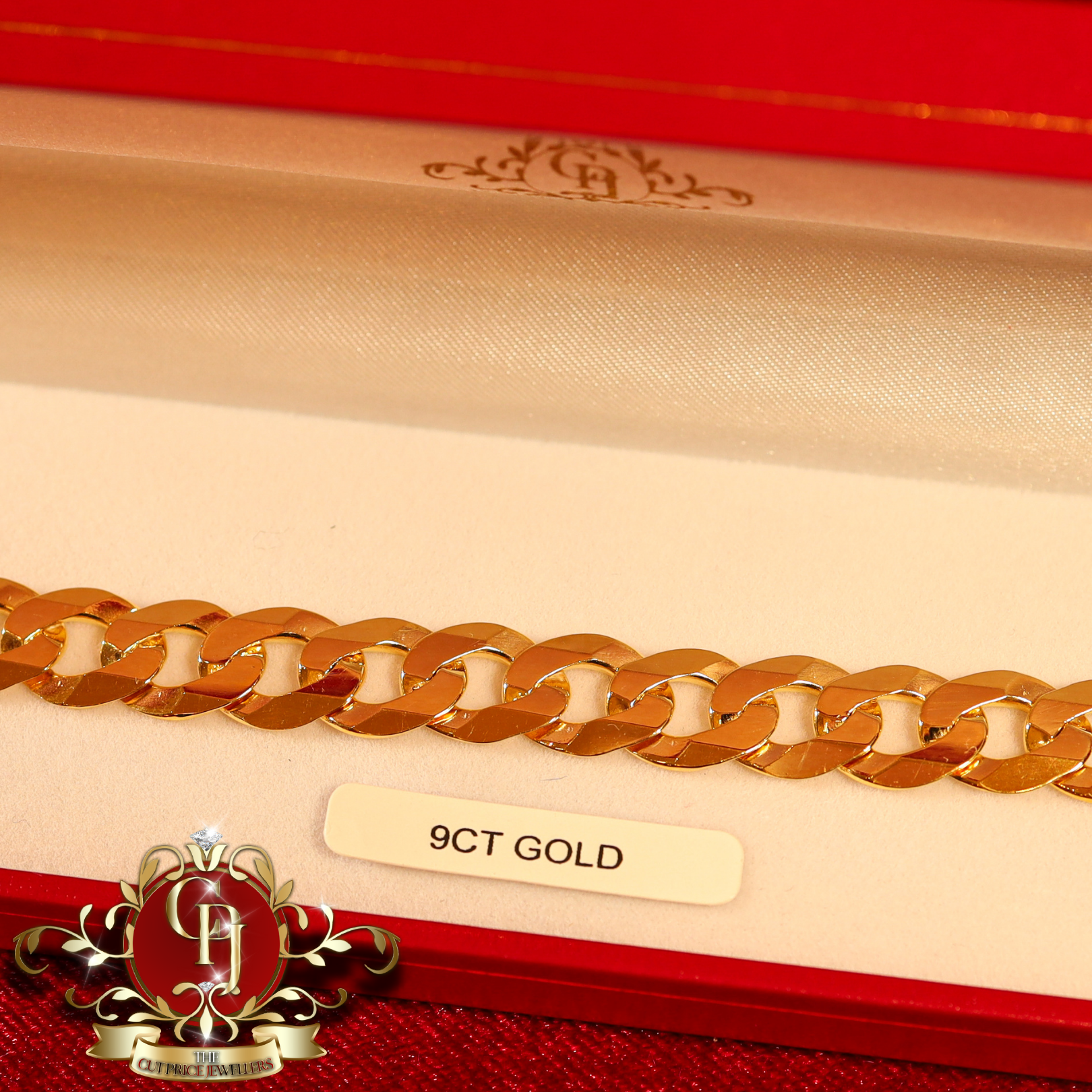 9ct Gold Flat Curb Bracelet
