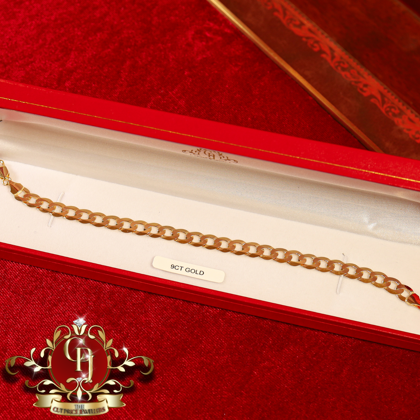 9ct Gold Flat Curb Bracelet