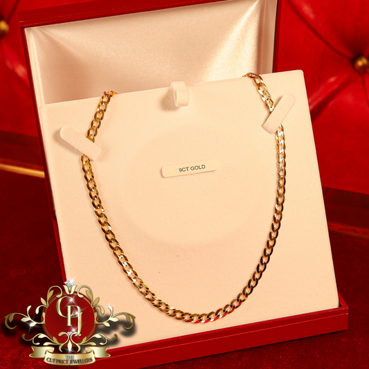 9ct Gold Flat Curb Chain | The Cut Price Jewellers