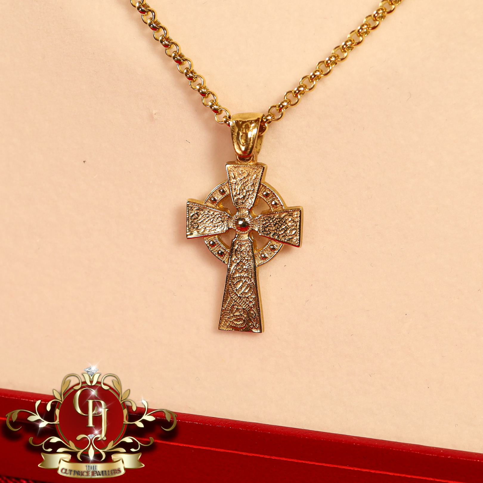9ct Gold Celtic Cross & Chain