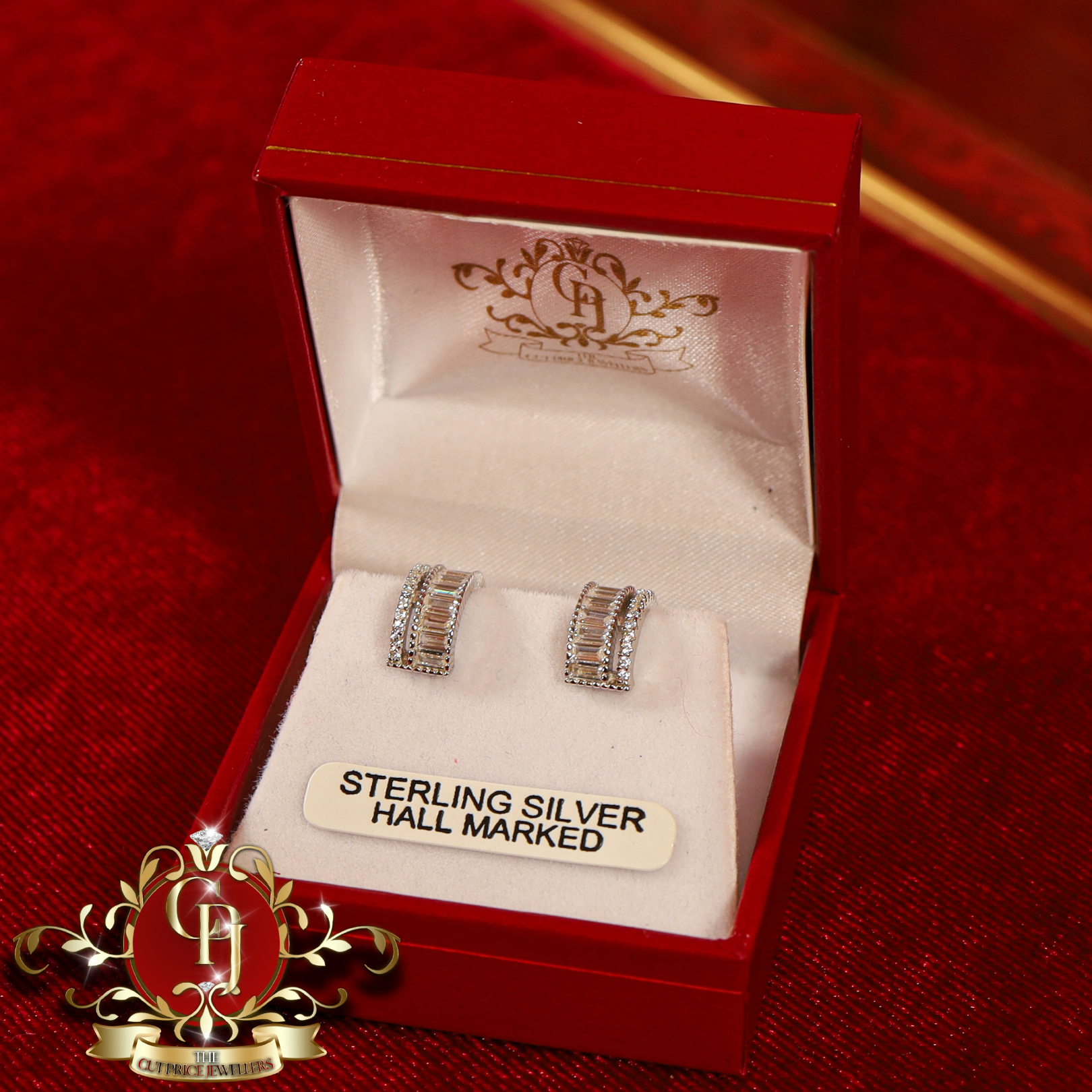 "Lena" Studs (Sterling Silver & Cubic Zirconia)