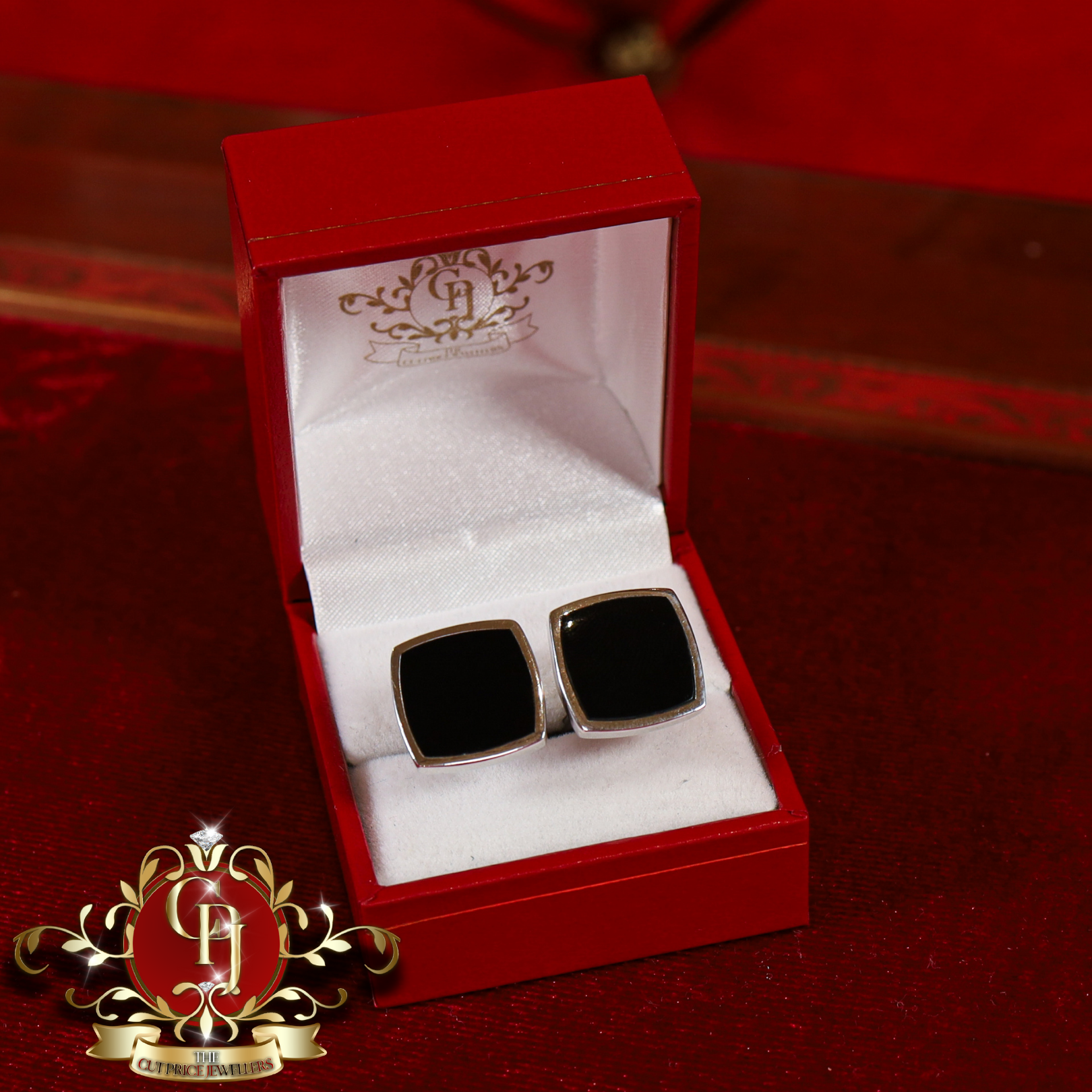 Black / Sterling Silver Cuff Links (3 styles available)