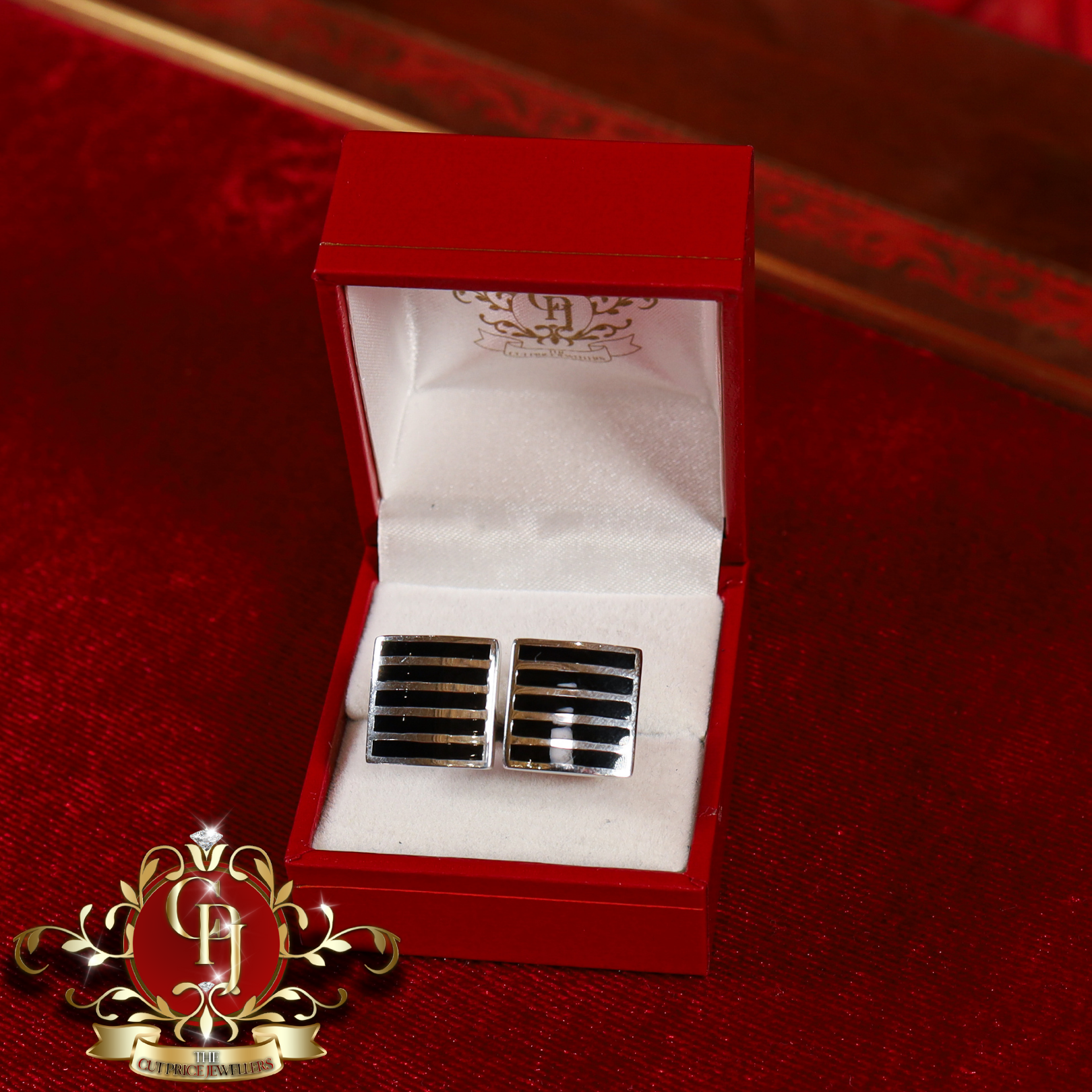 Black / Sterling Silver Cuff Links (3 styles available)