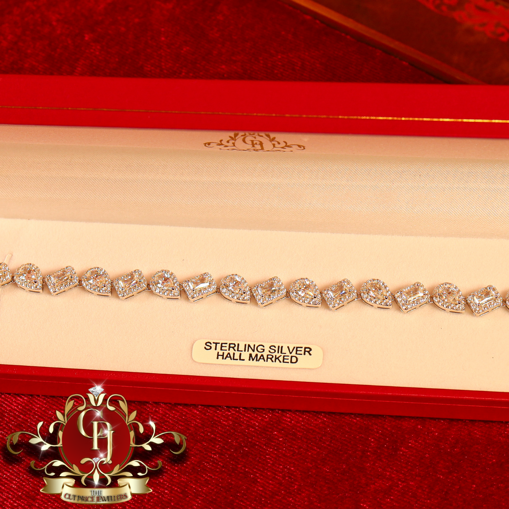 Sterling Silver "Toi Et Moi" Tennis Bracelet