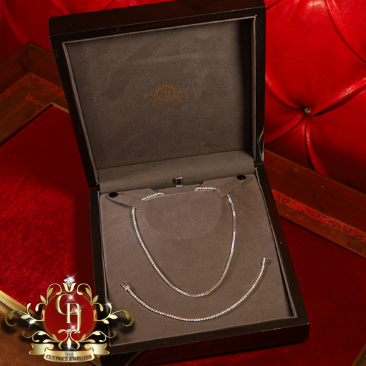 14ct White Gold Tennis Set with 11ct Diamonds | The Cut Price Jewellers