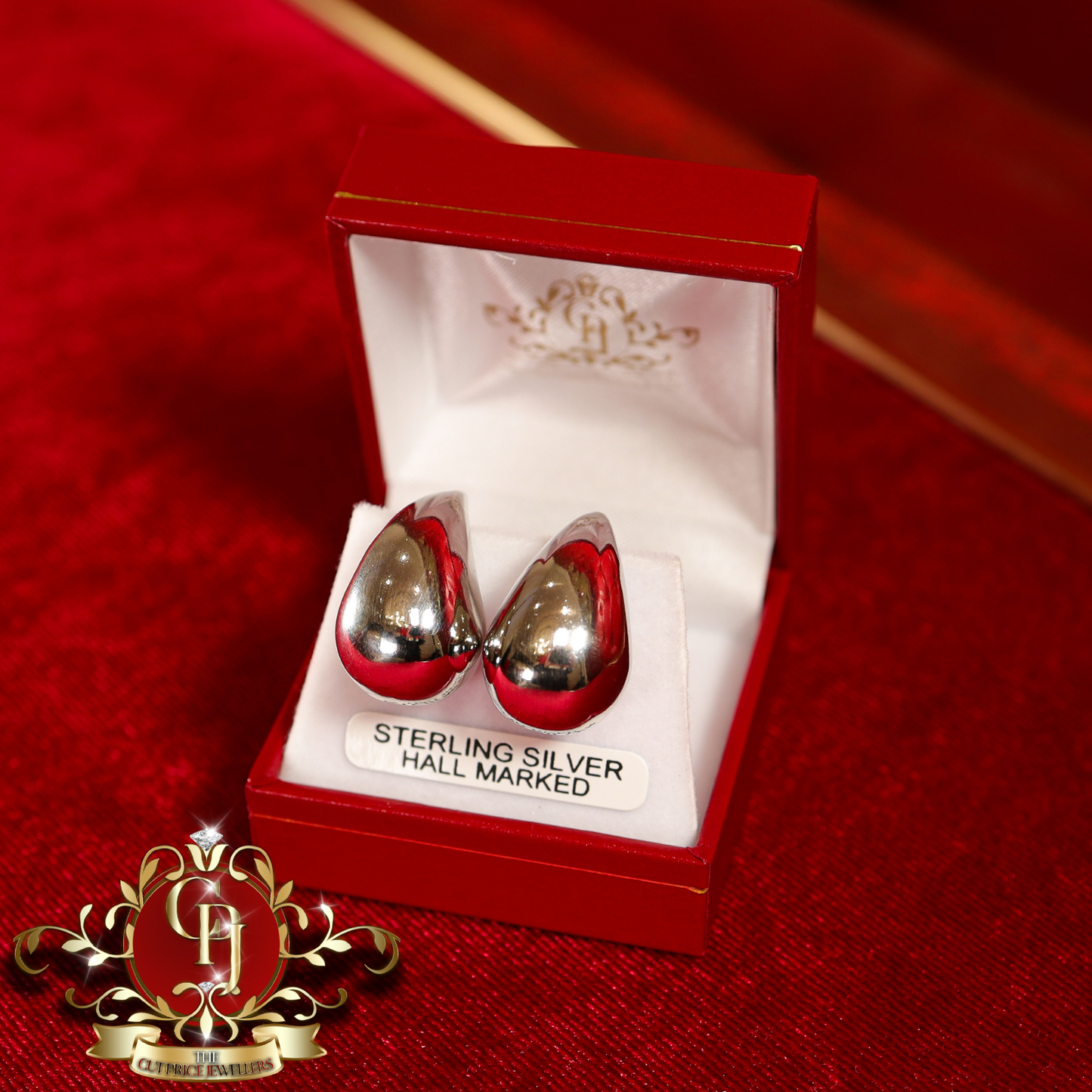 The "Tear Drop" Stud Earrings (Sterling Silver) | The Cut Price Jewellers