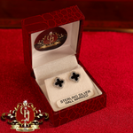 Black Clover Studs with Cubic Zirconia